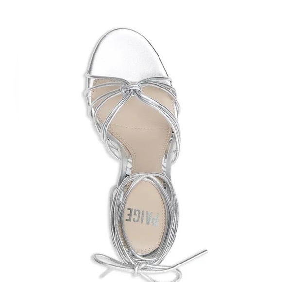 NWT Paige Silver Strappy High Heel Sandals size 8 - Picture 3 of 10